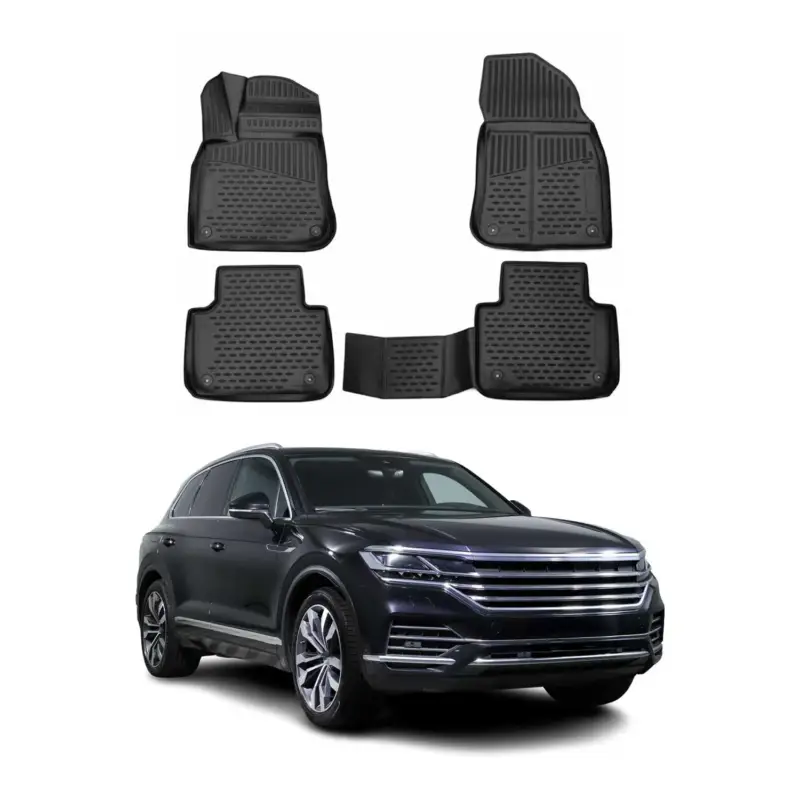 OMAC Gummimatten Fußmatten für VW Touareg 2018-2024 TPE Automatten Schwarz 4x Preisknaller