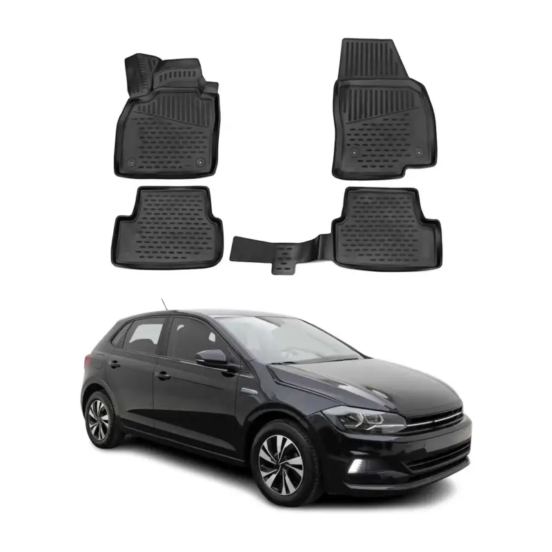OMAC Gummimatten Fußmatten für VW Polo mk6 Schrägheck 2017-2026 TPE Schwarz 4x Jetzt Bestellen