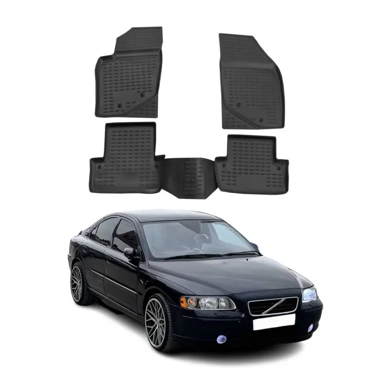 OMAC Gummimatten Fußmatten für Volvo S60 2000-2009 TPE Automatten Schwarz 4x Sonderangebot