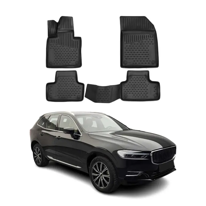 Abverkauf OMAC Gummimatten Fußmatten für Volvo XC60 II 2018-26 TPE Automatten Schwarz 4tlg