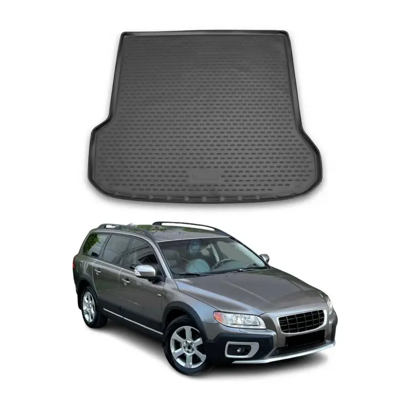 Kofferraummatte Kofferraumwanne für Volvo XC70 2007-2021 Gummi TPE Schwarz Finale Aktion
