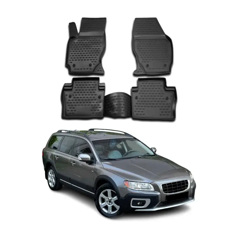 Expressversand OMAC Gummimatten Fußmatten für Volvo XC70 2007-2021 TPE Automatten Schwarz 4x