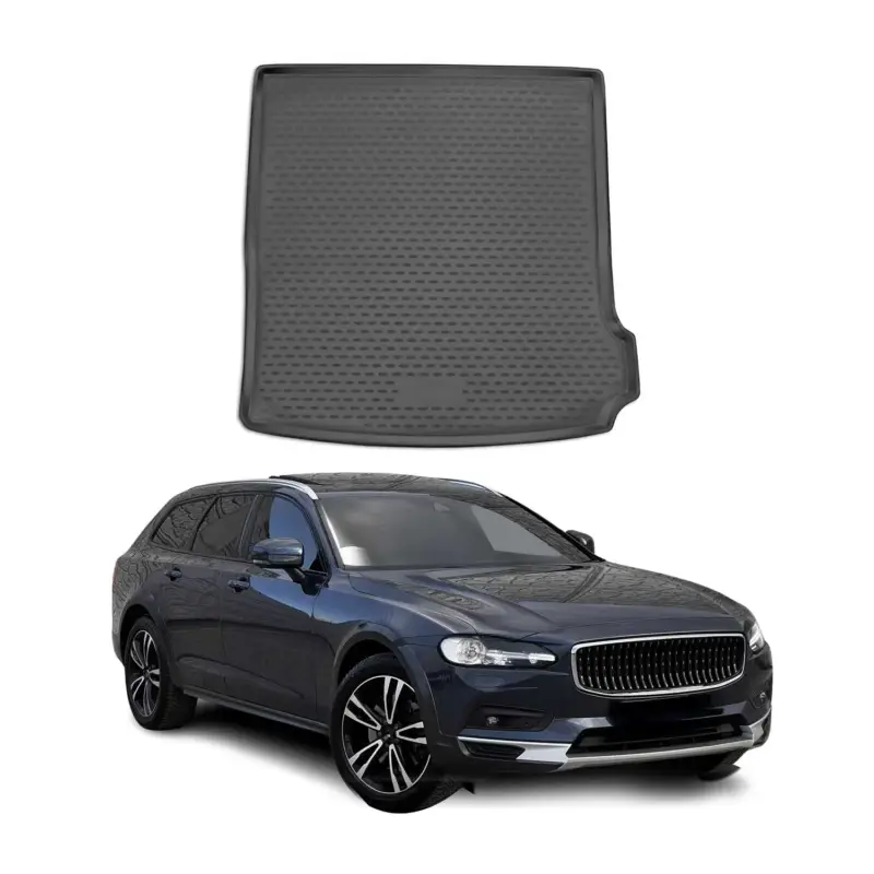 Kofferraummatte Kofferraumwanne für Volvo V90 Kombi 2017-2021 Pre-FL TPE Schwarz Preis Gesenkt