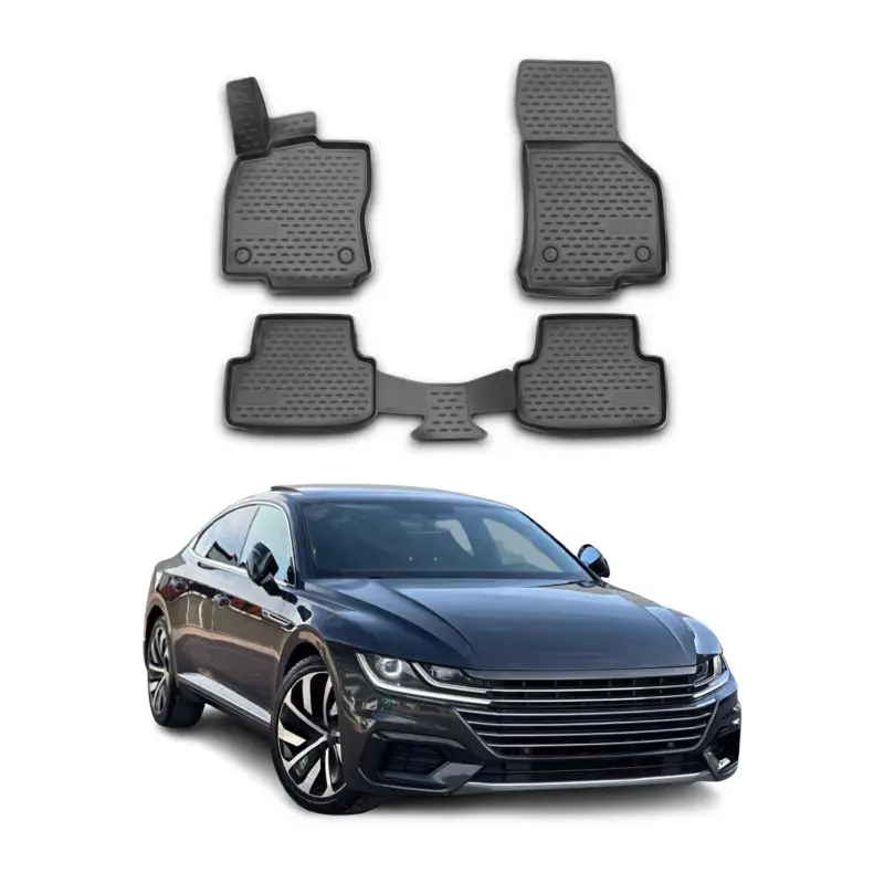 Preisreduziert OMAC Gummimatten Fußmatten für VW Arteon 2017-2024 TPE Automatten Schwarz 4x