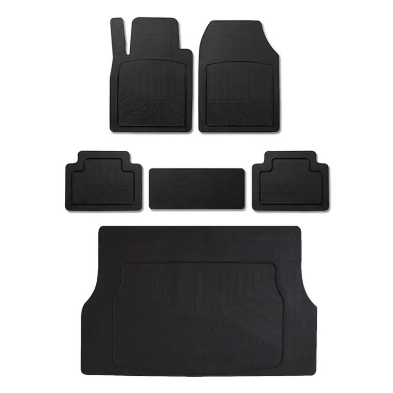Gummimatten & Kofferraumwanne Set für VW Touran Antirutsch Gummi Schwarz Letzte Chance