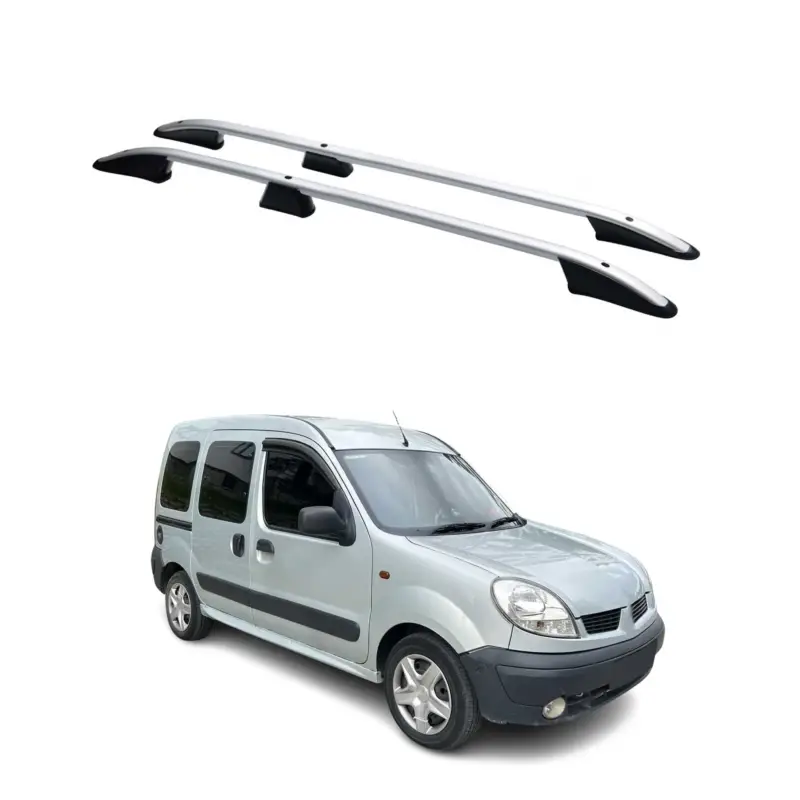 Dachreling Dachgepäckträger für Renault Kangoo 1996-2007 L1 Kurzer Alu Silber 2x Bestpreis