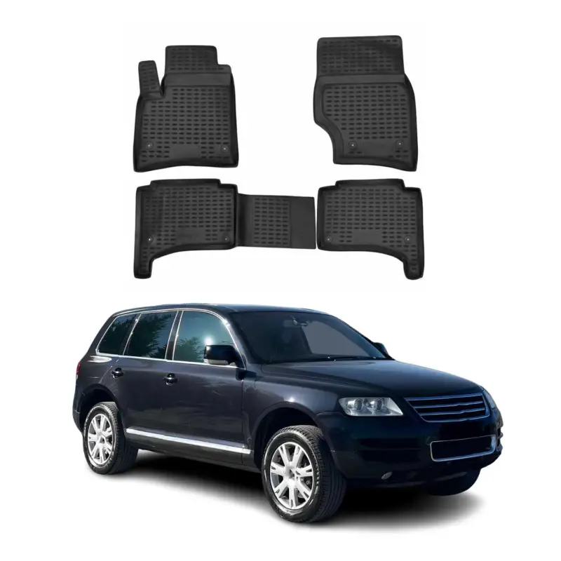 Günstig OMAC Gummimatten Fußmatten für VW Touareg 2002-2010 TPE Automatten Schwarz 4x