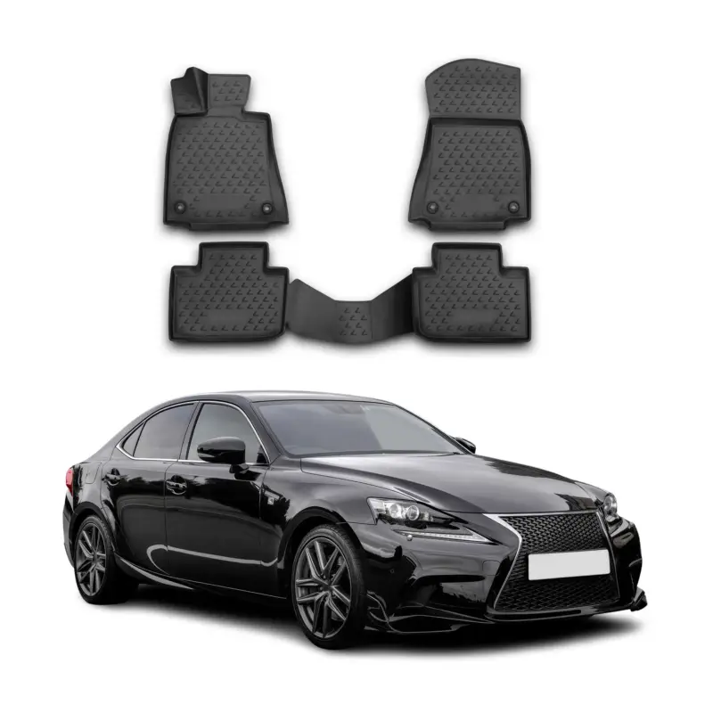 Garantierte Lieferung OMAC Gummimatten Fußmatten für Lexus IS250 2013-2021 TPE Automatten Schwarz 4x
