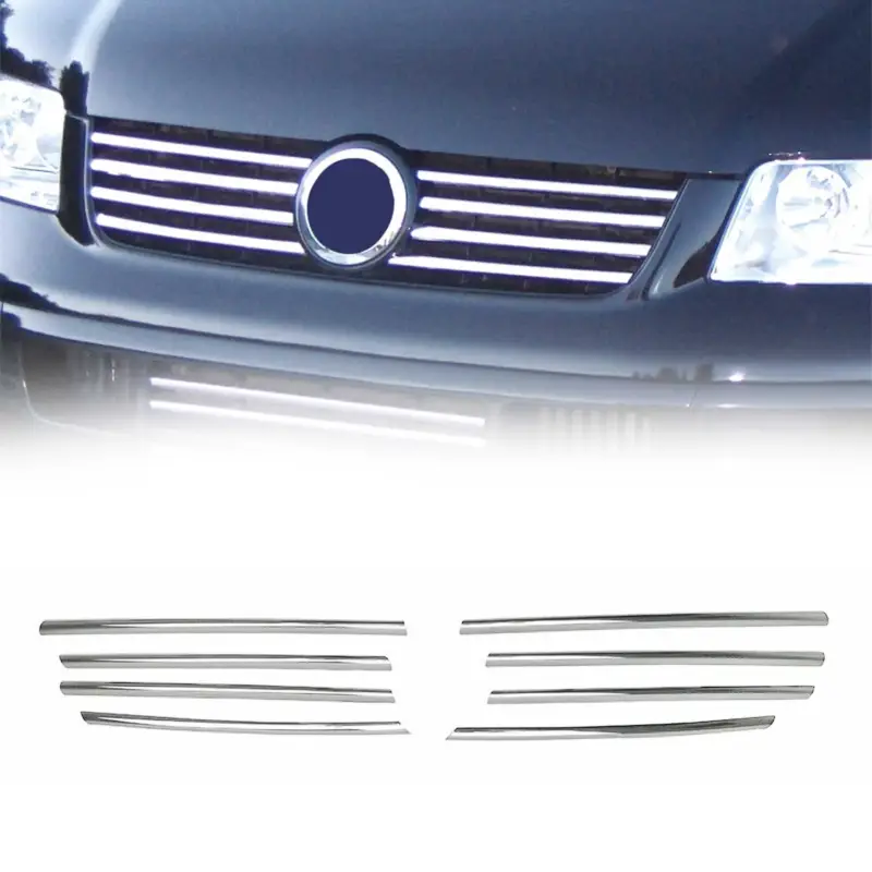 Kühlergrill Leiste Grillleisten für VW Transporter T5 2003-10 Edelstahl Chrom 8x Must-Have