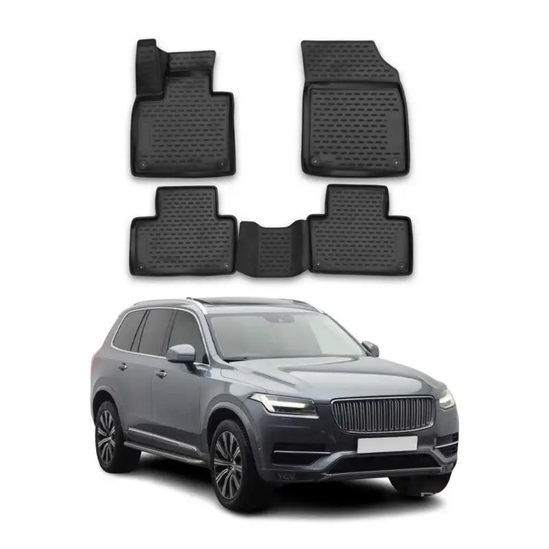 OMAC Gummimatten Fußmatten für Volvo XC90 2014-2024 TPE Automatten Schwarz 4x Bestpreis