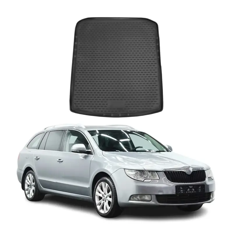 Günstig Kofferraummatte Kofferraumwanne für Skoda Superb 2008-2015 Combi Gummi TPE