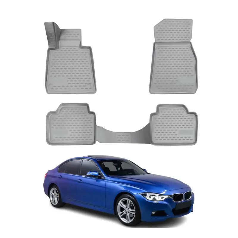 Sofort Bestellen OMAC Gummimatten Fußmatten für BMW 3er F30 2012-2019 Grau 4 tlg