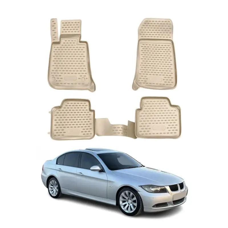 OMAC Gummimatten Fußmatten für BMW 3er E90 E91 2005-2013 TPE Automatten Beige 4x Aktuell