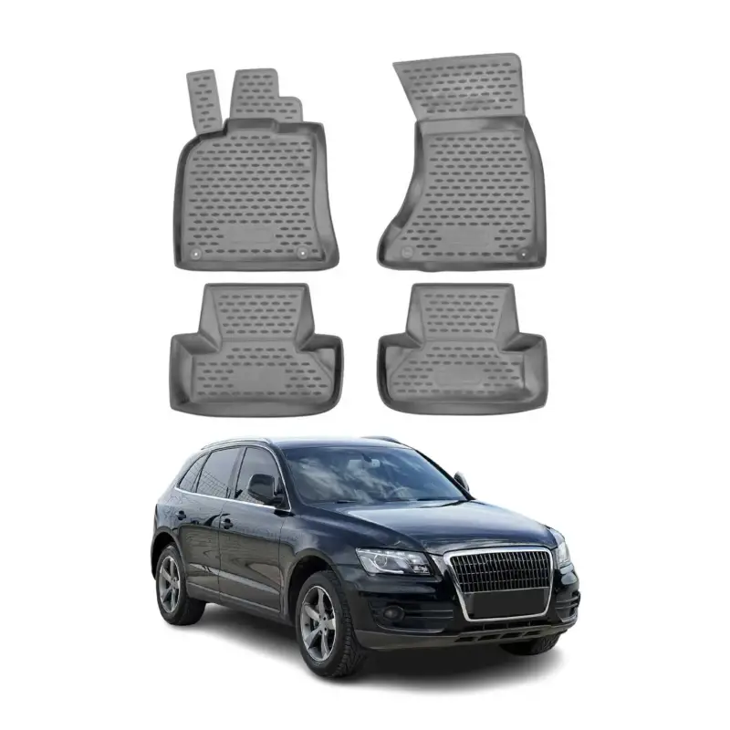OMAC Gummimatten Fußmatten für Audi Q5 8RB 2008-2017 TPE Automatten Grau 4x Letzte Chance