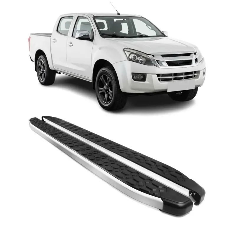 Alu Trittbretter Seitenschweller für Isuzu D-Max DoubleCab 2012-19 Schwarz Grau Neue Ware