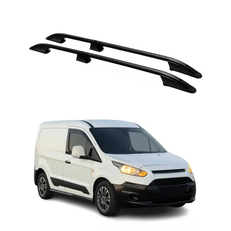 Zertifiziert Dachreling Dachgepäckträger für Ford Connect 2014-2021 Kurzer Alu Schwarz 2x