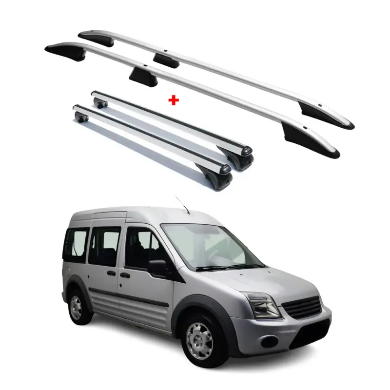 Dachträger + Dachreling für Ford Connect 2014-2021 Kurzer Aluminium Silber 4x Online Kaufen