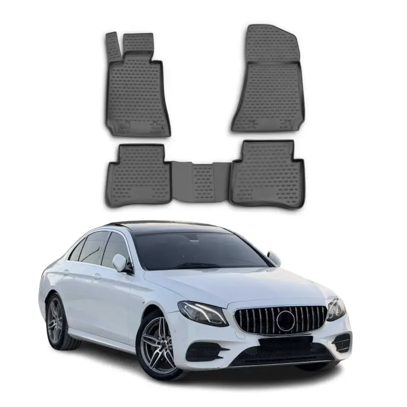 OMAC Fußmatten Automatten für Mercedes E W212 2013-2016 Gummi Schwarz 4 tlg Must-Have