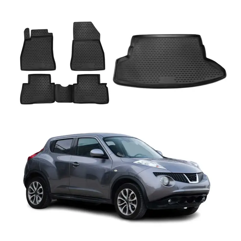 Fußmatten & Kofferraumwanne Set für Nissan Juke 2010-2014 Gummi TPE Schwarz 5x Jetzt Kaufen