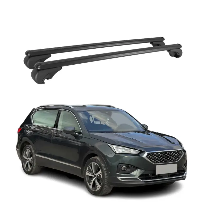 Dachträger für Seat Tarraco 2018-2024 Gepäckträger Grundträger Alu Schwarz 2x Bestseller