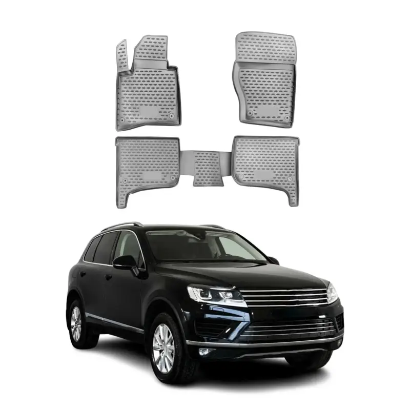 OMAC Gummimatten Fußmatten für VW Touareg 2010-2018 TPE Automatten Grau 4x Preisknaller