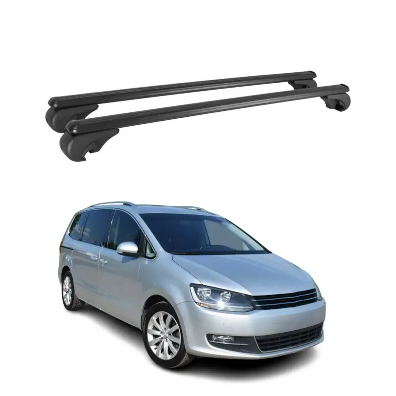 Begrenztes Angebot Dachträger für VW Sharan 2010-2023 Gepäckträger Grundträger Aluminium Schwarz 2x