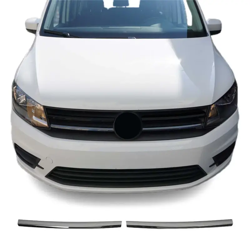 Kühlergrill Leisten Grillleisten für VW Caddy 2015-20 Edelstahl Dunkel Chrom 2x Super-Preis
