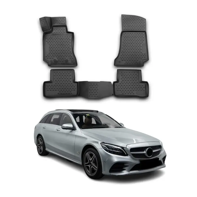 Zertifiziert OMAC Gummimatten Fußmatten für Mercedes C Klasse S205 Wagon 2014-2020 TPE 4x