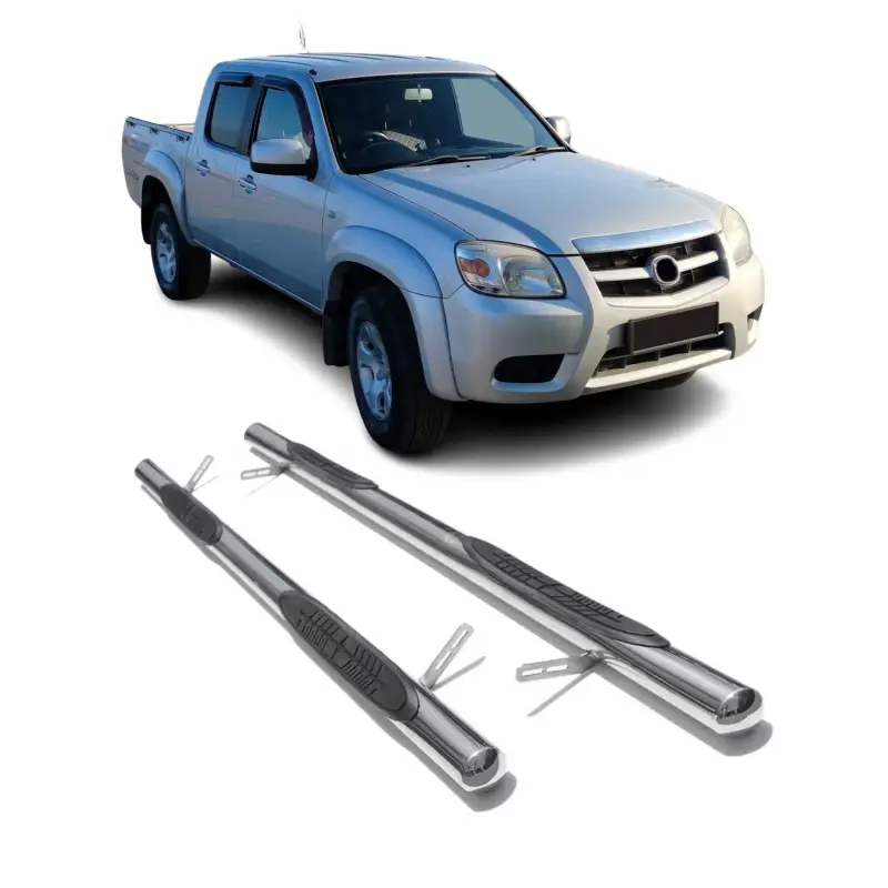 Aktuell Edelstahl Trittbretter Schwellerrohre für Mazda BT-50 2006-2011 Edelstahl Silber