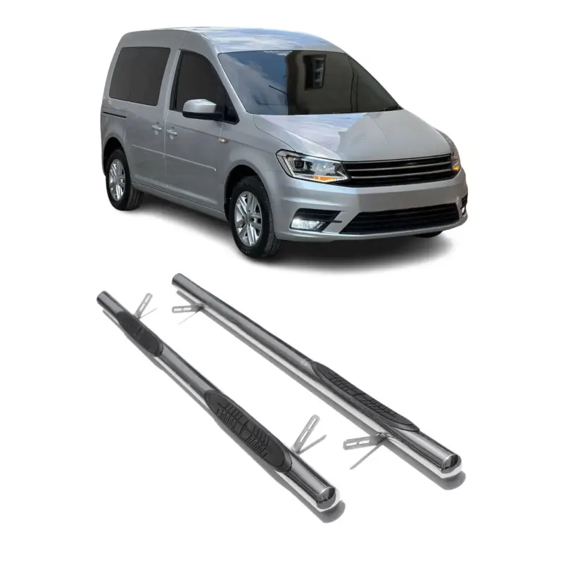 Angebot Edelstahl Trittbretter Schwellerrohre für VW Caddy 2015-2020 L1 Edelstahl Silber