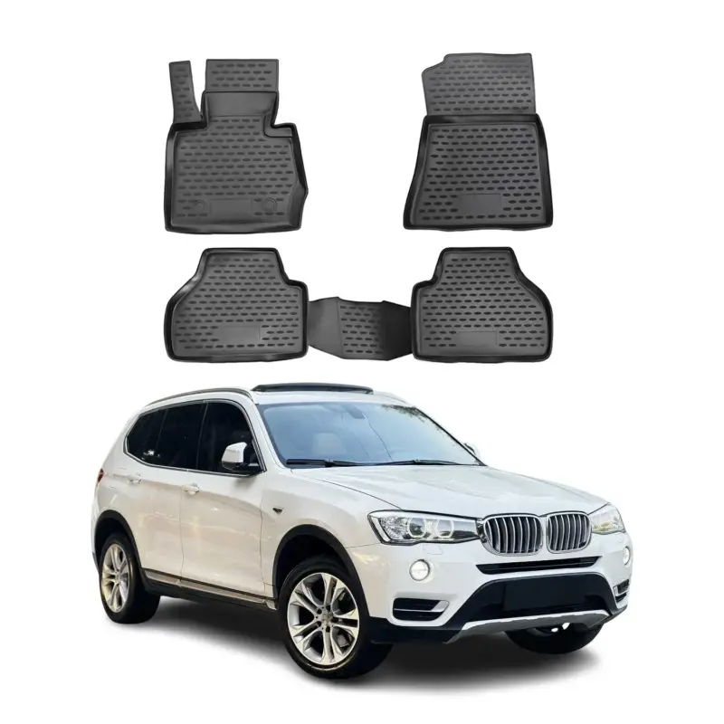 OMAC Gummimatten Fußmatten für BMW X3 F25 2010-2017 TPE Automatten Schwarz 4x Ausverkauf