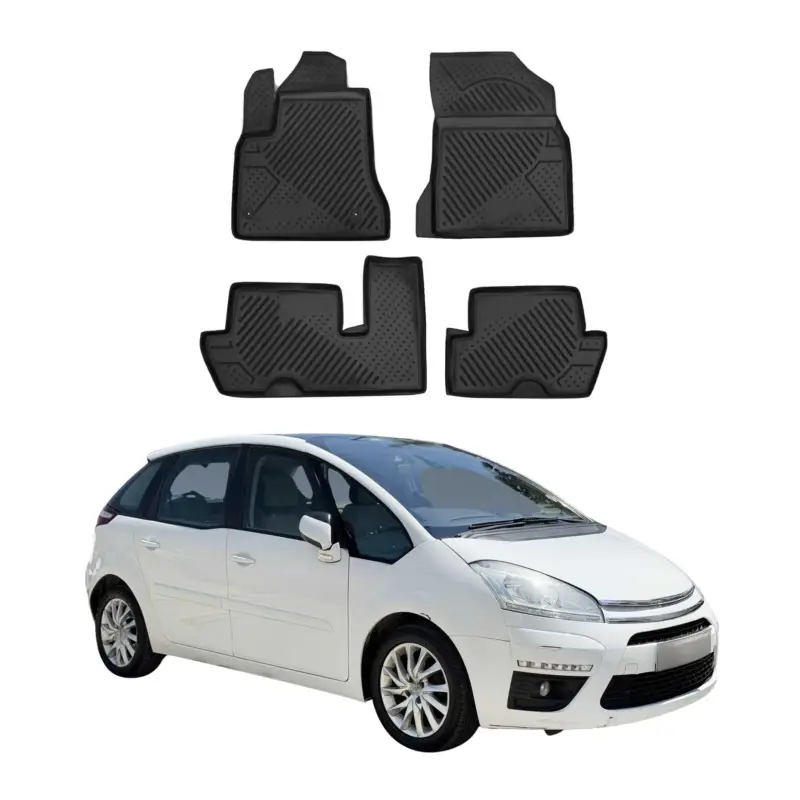 Aktuell OMAC Gummimatten Fußmatten für Citroen C4 Picasso 2006-2013 TPE Schwarz 4x