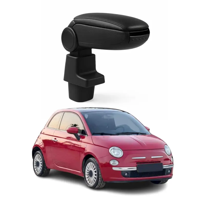 Aktuell Mittelarmlehne Armlehne für Fiat 500 500C 2007-2015 PU-Leder ABS Schwarz