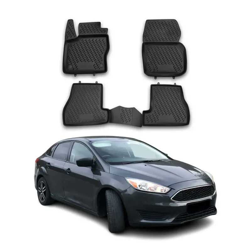 OMAC Gummimatten Fußmatten für Ford Focus mk3 2011-2018 TPE Schwarz 4x Bestpreis