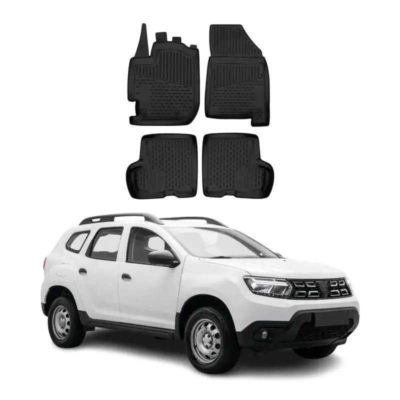 OMAC Gummimatten Fußmatten für Dacia Duster 2017-2024 TPE Automatten Schwarz 4x Geprüft
