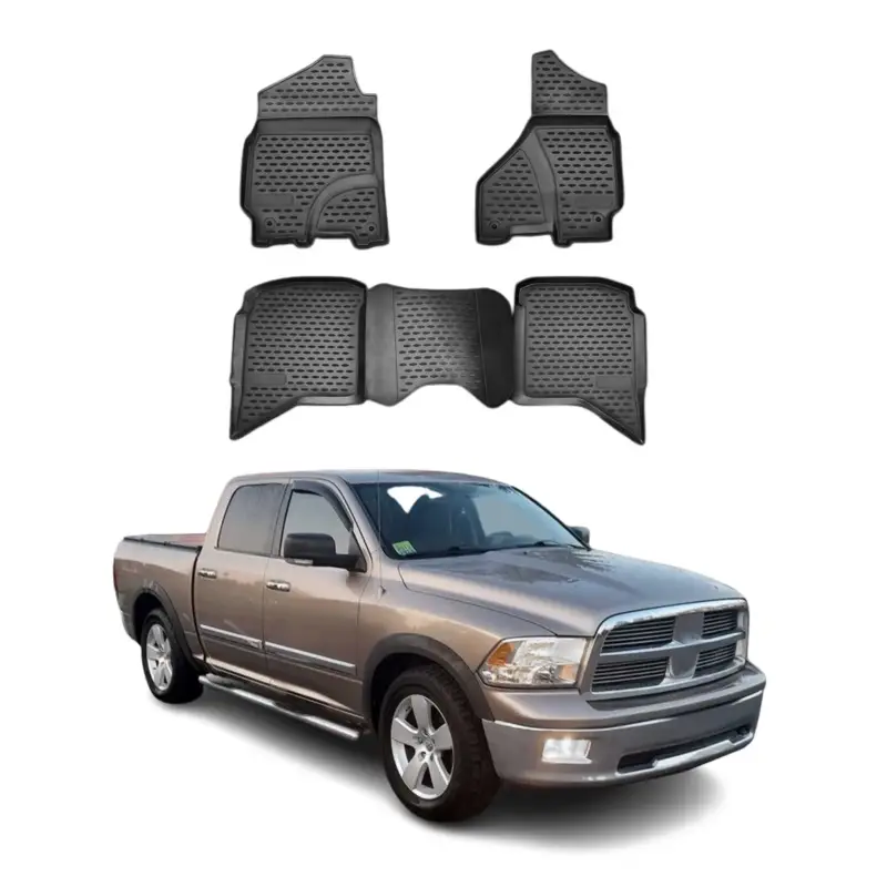 Versand Am Gleichen Tag OMAC Gummimatten Fußmatten für Dodge RAM 1500 2500 3500 2009-2012 Crew Cab 4x