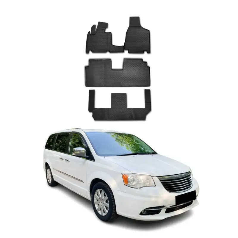 Garantierte Lieferung Gummimatten Fußmatten für Dodge Grand Caravan/Grand Voyager 2008-2020 Schwarz