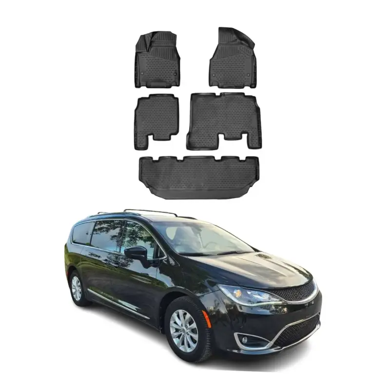 Aktuell OMAC Gummimatten Fußmatten für Chrysler Pacifica 2017-2020 7 Sitz TPE Schwarz 5x
