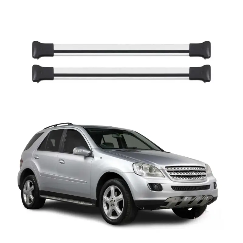 Dachträger Grundtäger für Mercedes ML Klasse W164 2005-2011 75kg Alu Silber 2x Preisreduziert