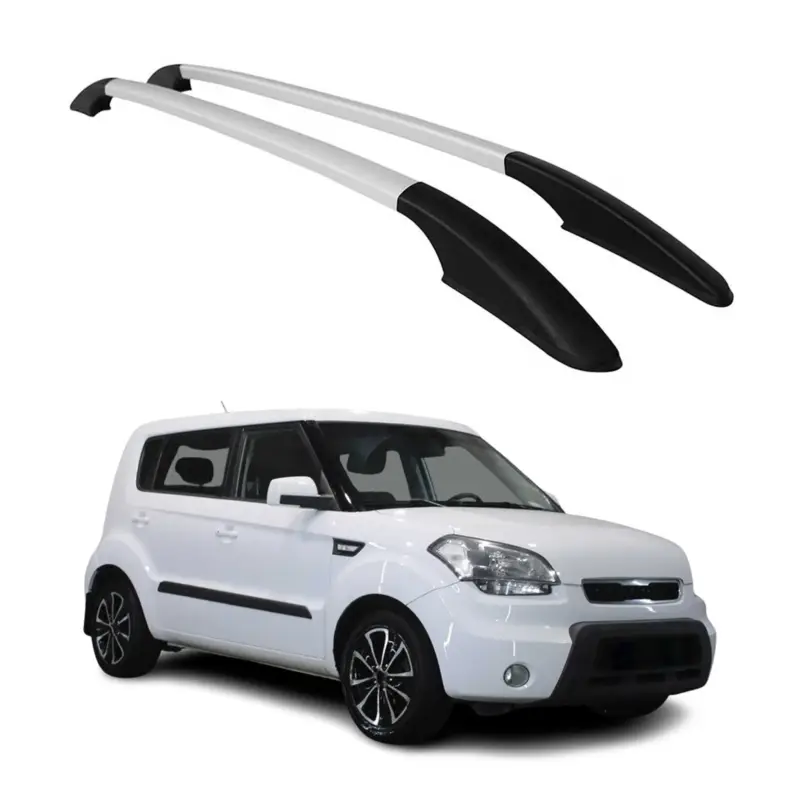 Ausverkauf Aluminium Dachreling Relingträger für Kia Soul I 2008-2013 Silber 2x