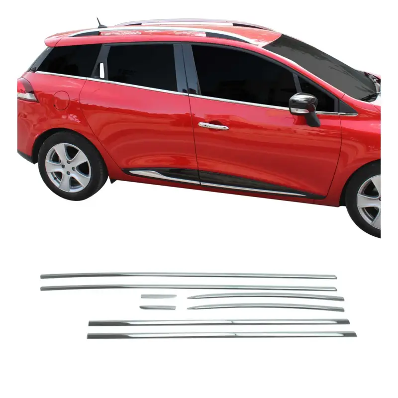 Heißes Angebot Fensterleisten Zierleisten für Renault Clio Grandtour 2012-2019 Edelstahl 8tlg