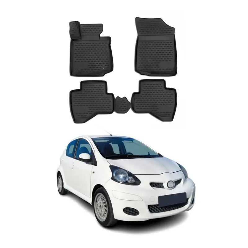 Finale Aktion OMAC Gummimatten Fußmatten für Toyota Aygo 2005-2014 TPE Automatten Schwarz 4x