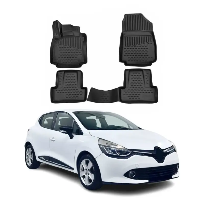 Heißes Angebot OMAC Gummimatten Fußmatten für Renault Clio 2012-2019 TPE Automatten Schwarz 4x