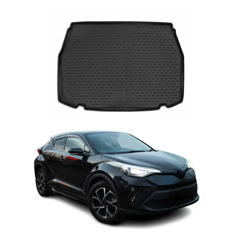Kofferraummatte Kofferraumwanne für Toyota C-HR 2016-2024 Gummi TPE Schwarz Knallerangebot