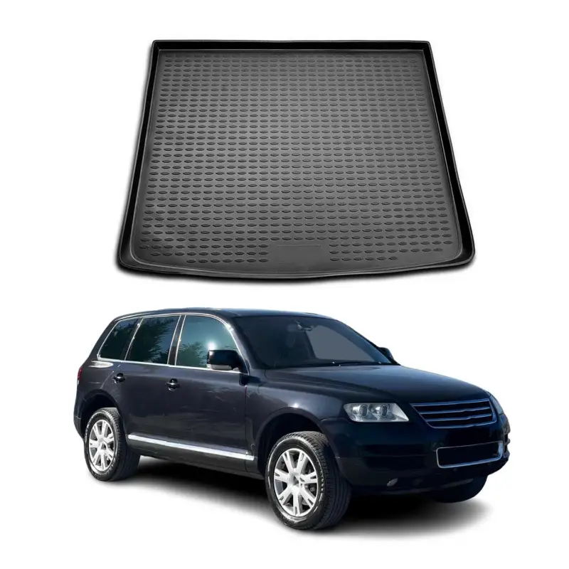 Sichere Zahlung Kofferraummatte Kofferraumwanne für VW Touareg 2002-2010 Gummi TPE Schwarz
