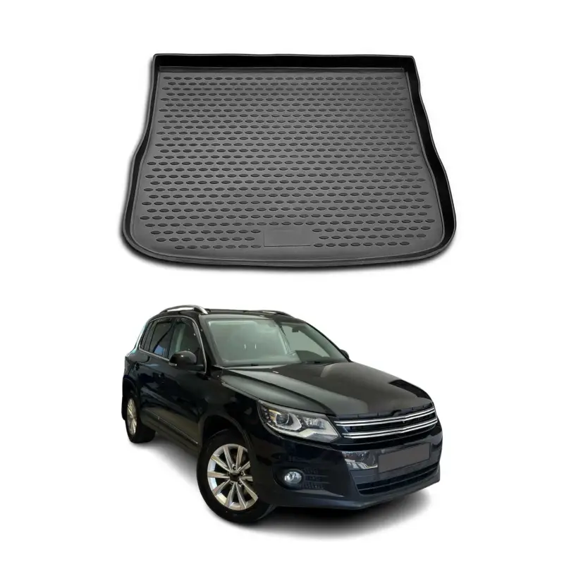 Echt Kofferraummatte Kofferraumwanne für VW Tiguan 2007-2016 Gummi TPE Schwarz