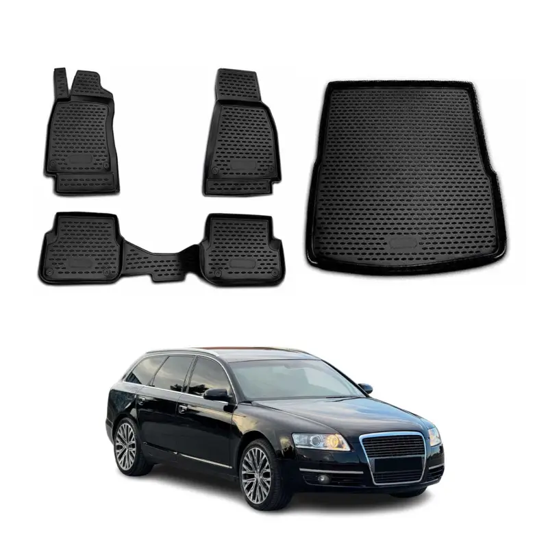 Fußmatten & Kofferraumwanne Set für Audi A6 Avant Allroad FL C6 2008-2011 TPE Neu Im Sortiment