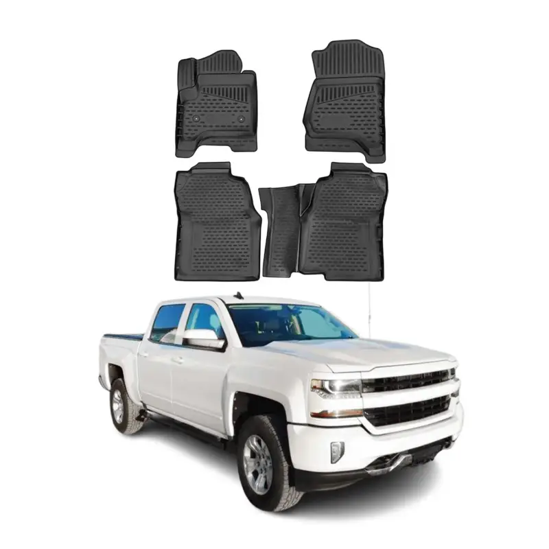 Letzte Chance OMAC Gummimatten Fußmatten für Chevrolet Silverado Crew Cab 2014-2019 TPE