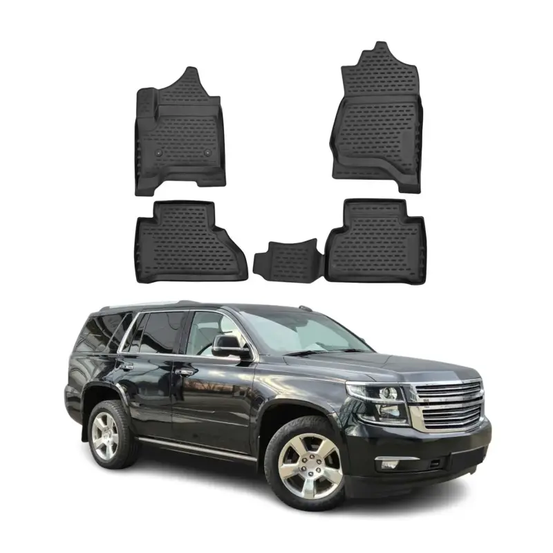 Bestpreis OMAC Gummimatten Fußmatten für Chevrolet Tahoe 2015-2024 TPE Matten Schwarz 4x