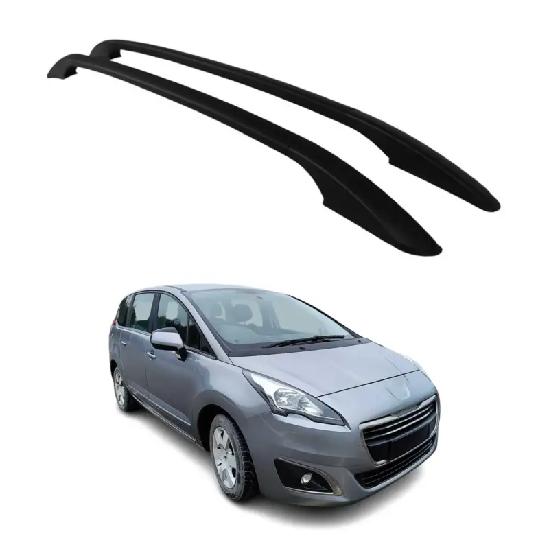 Aluminium Dachreling Relingträger für Peugeot 5008 2009-2017 Schwarz 2x Nur Heute